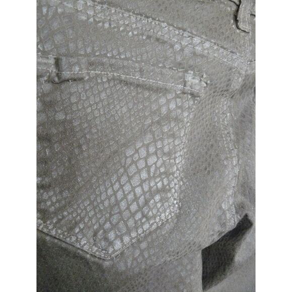 $250 J Brand Snake Reptile Waxed Green Skinny Jeans 25 NEW - Picture 6 of 7